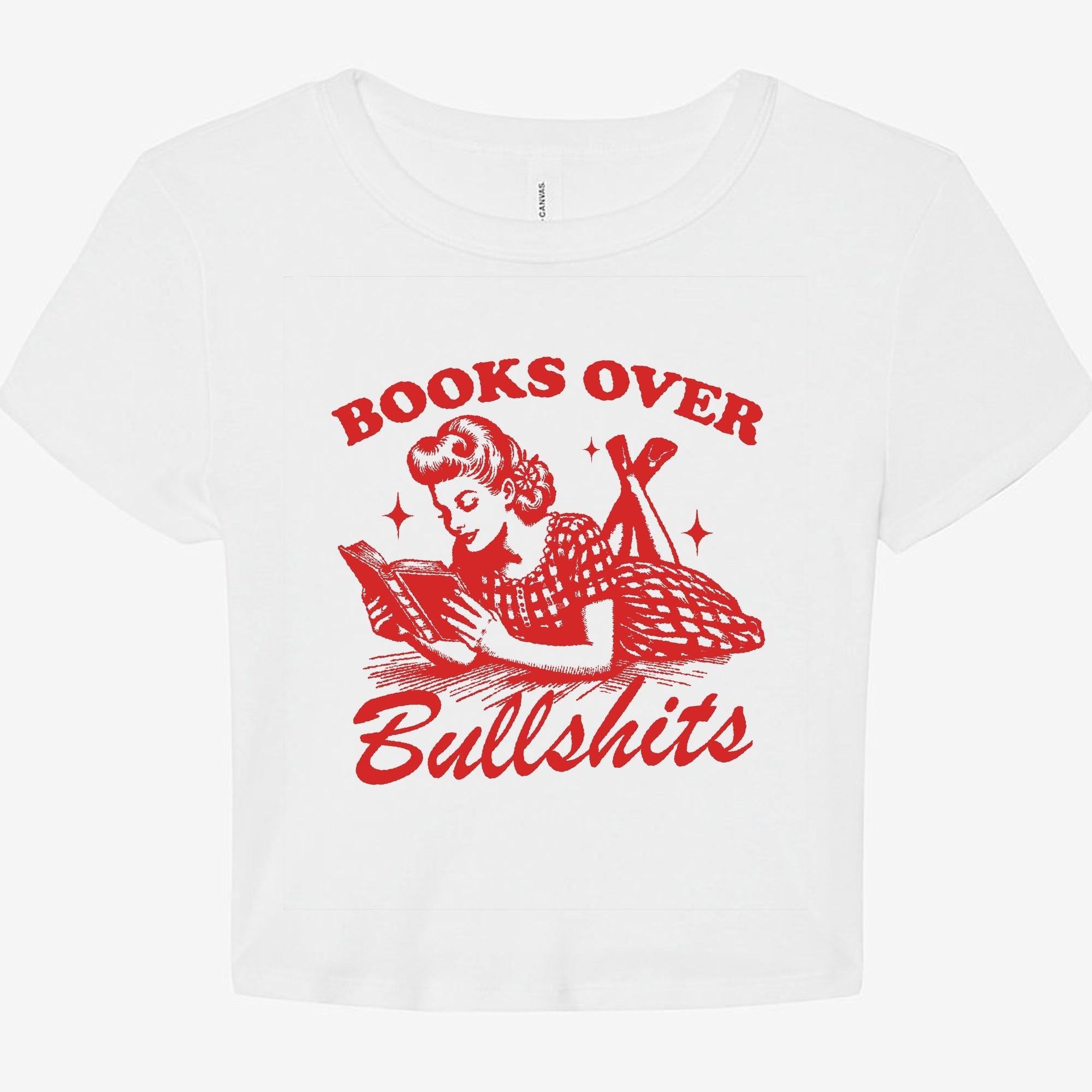 Books Over Bullshit Graphic Baby Tee - UntamedEgo LLC.