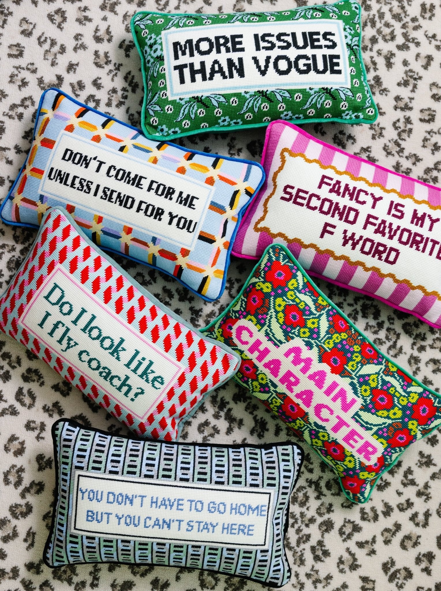 Can't Stay Here Needlepoint Pillow - UntamedEgo LLC.