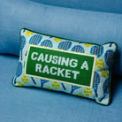 Causing A Racket Needlepoint Pillow - UntamedEgo LLC.