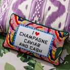 Caviar and Cash Needlepoint Pillow - UntamedEgo LLC.