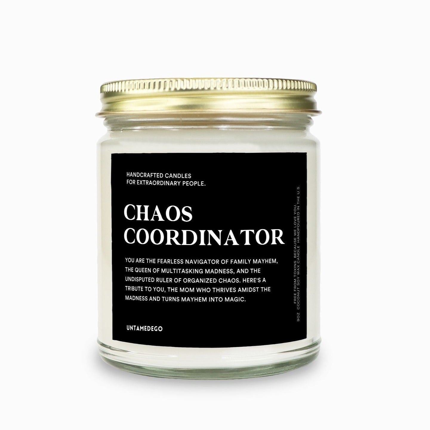 Chaos Coordinator Message Candle - UntamedEgo LLC.