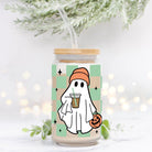 Checkered Ghost Halloween Glass Can 16oz - UntamedEgo LLC.