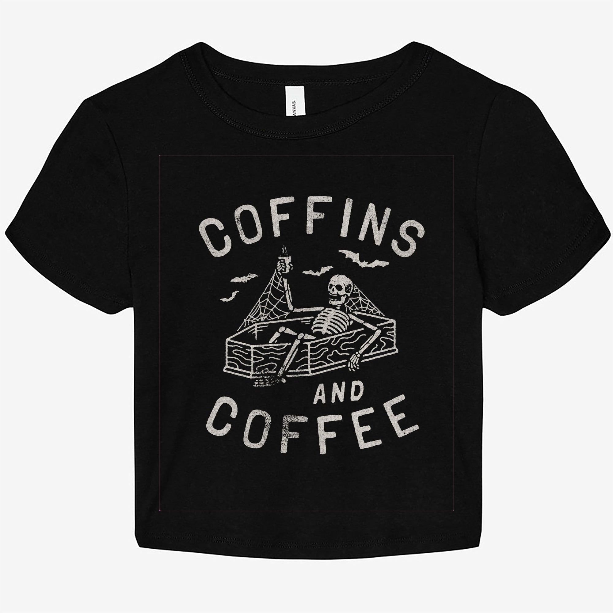 Coffins And Coffee Graphic Baby Tee - UntamedEgo LLC.