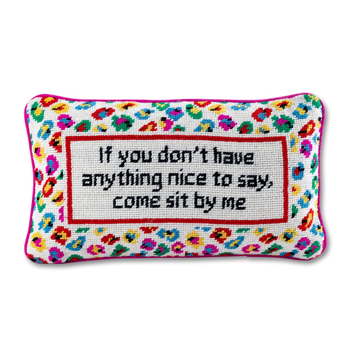 Come Sit By Me Needlepoint Pillow - UntamedEgo LLC.