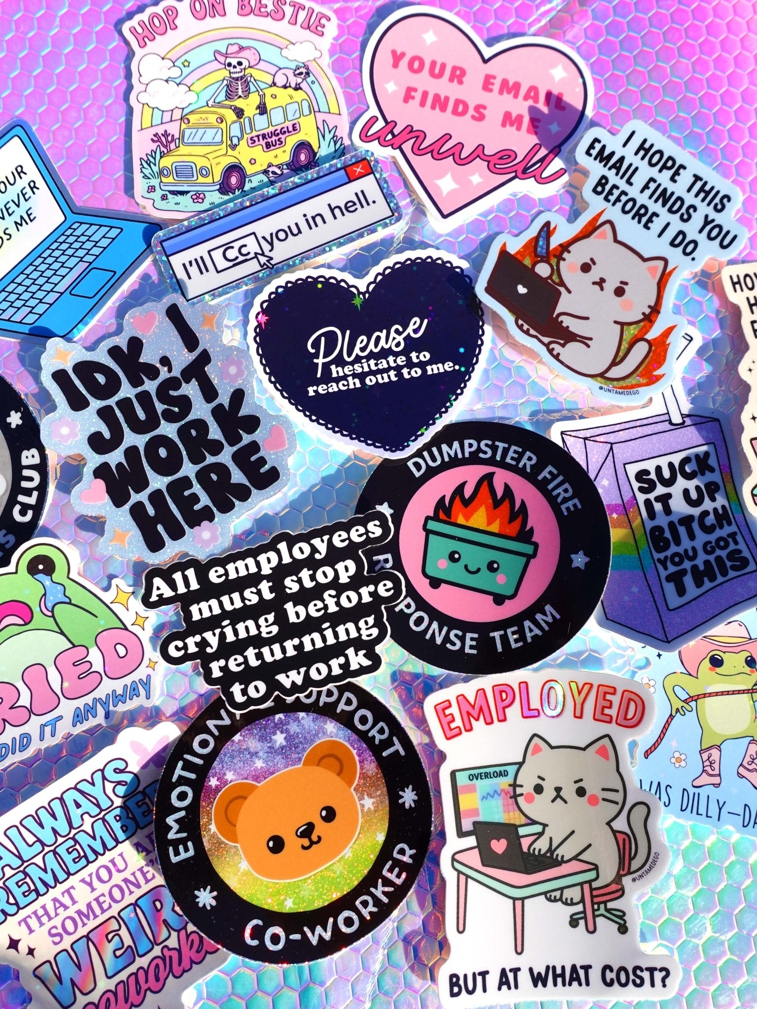 Crying In The Bathroom Stall Mystery Sticker Pack - UntamedEgo LLC.
