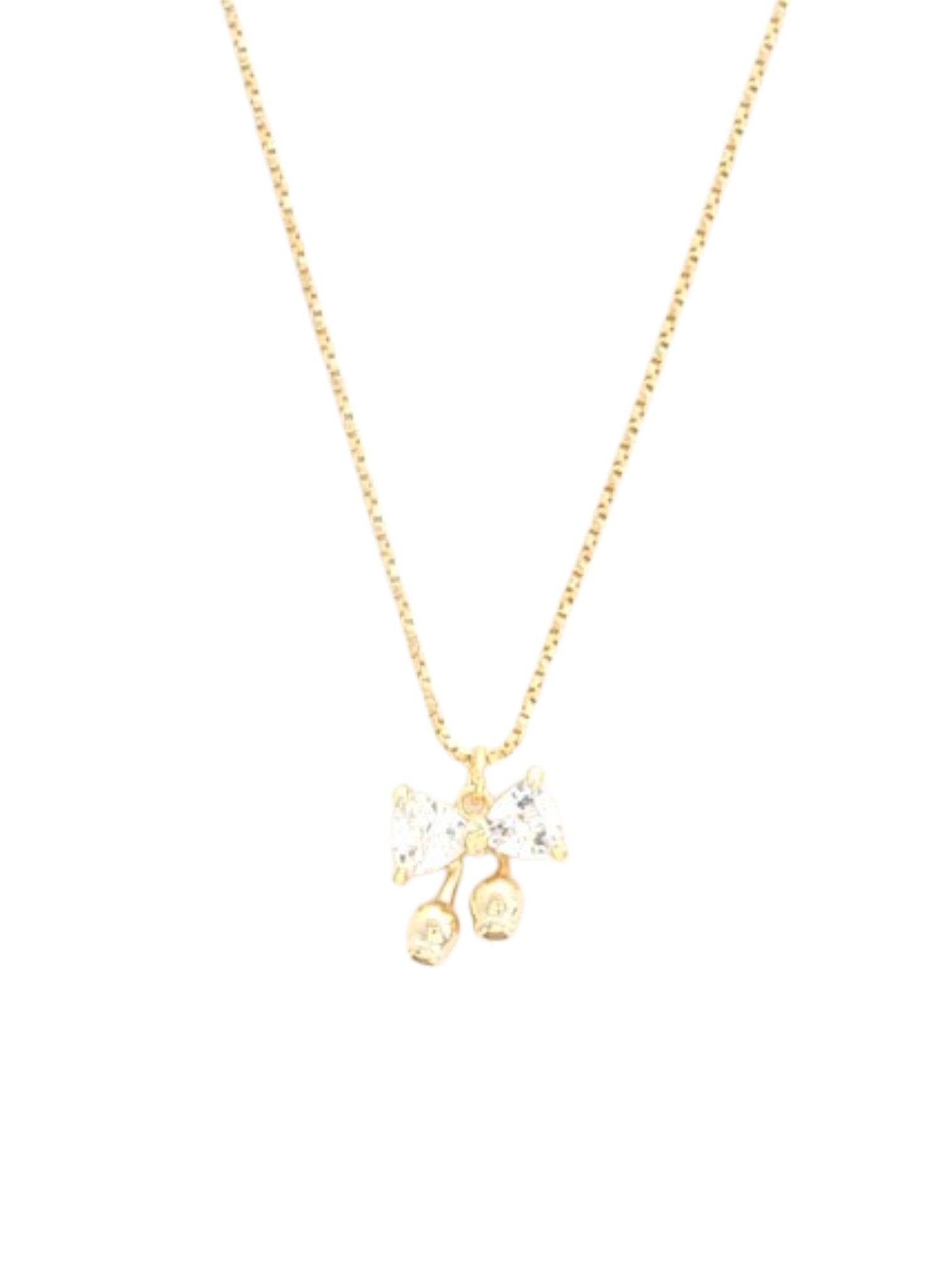Crystal Bow Gold Dipped Necklace - UntamedEgo LLC.