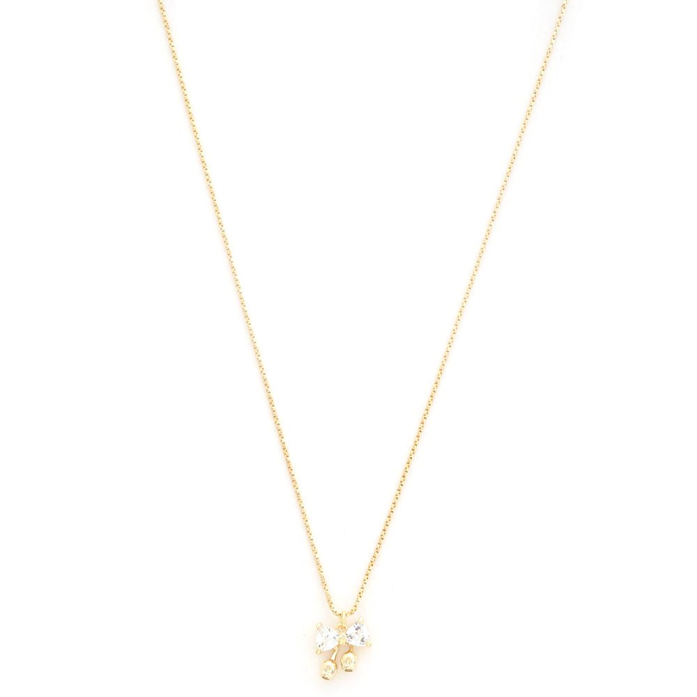Crystal Bow Gold Dipped Necklace - UntamedEgo LLC.