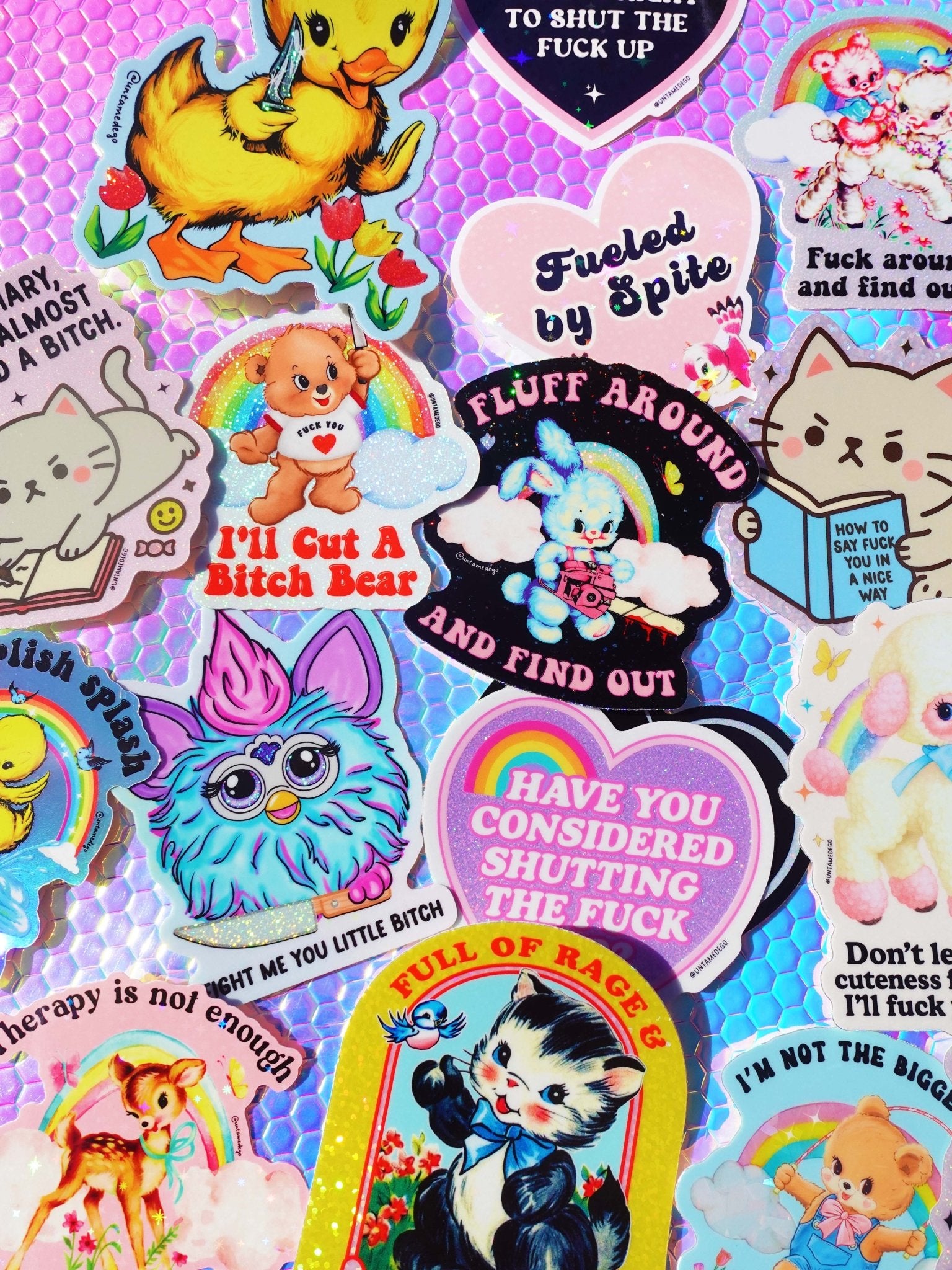Cute And Full Of Rage Mystery Sticker Pack - UntamedEgo LLC.