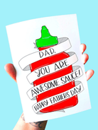 Dad You Are Awesome Sauce Father's Day Card - UntamedEgo LLC.