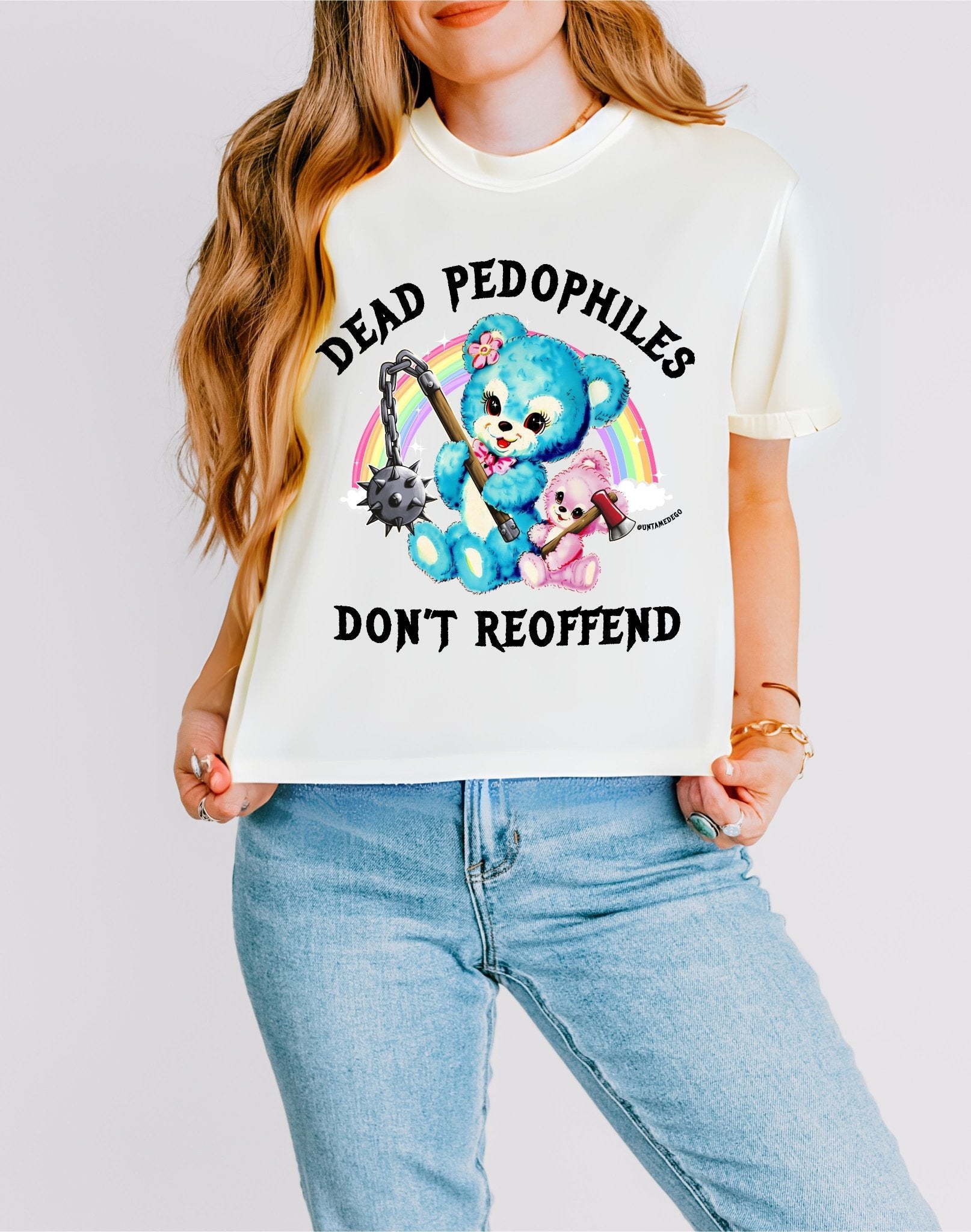 Dead Pedophiles Don't Reoffend Women's Cropped Boxy Tee - UntamedEgo LLC.