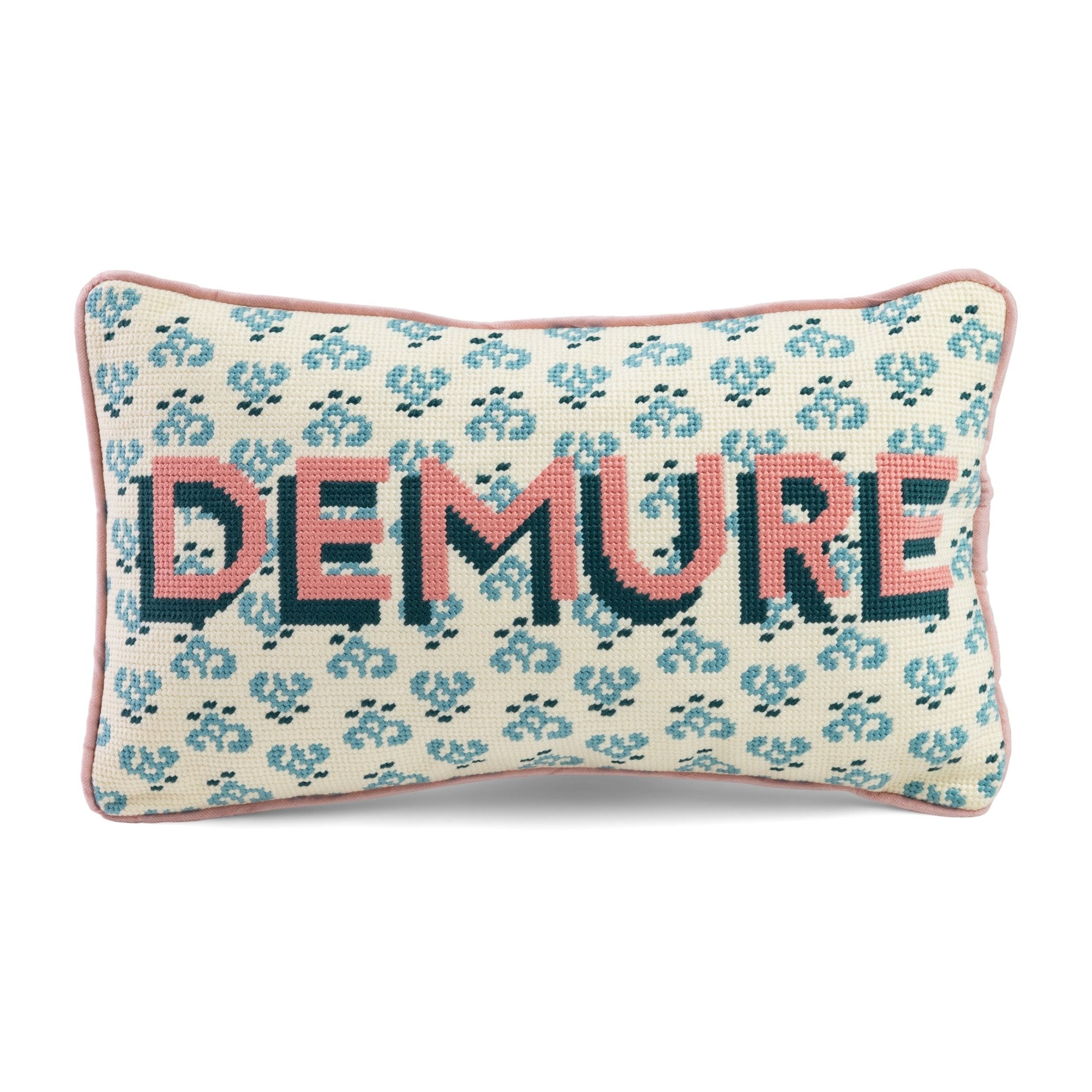 Demure Needlepoint Pillow - UntamedEgo LLC.
