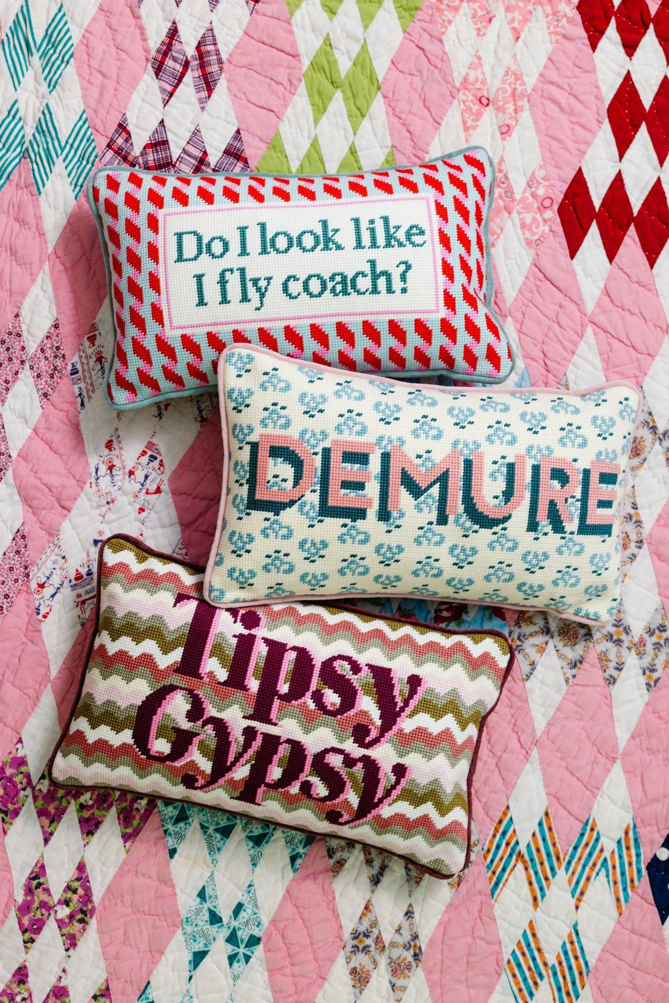Demure Needlepoint Pillow - UntamedEgo LLC.