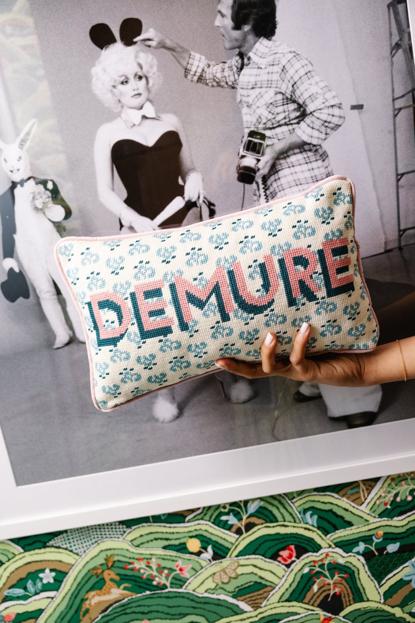 Demure Needlepoint Pillow - UntamedEgo LLC.