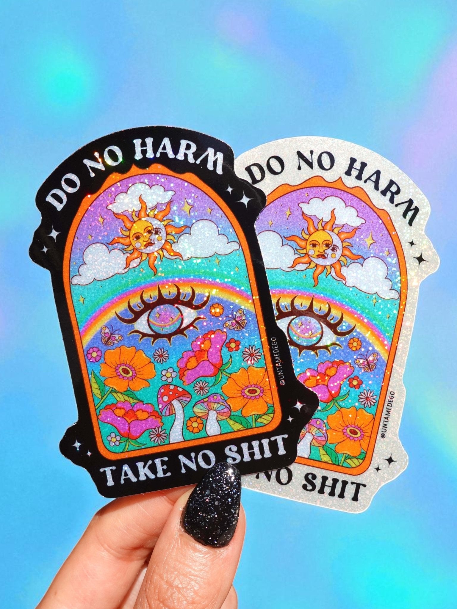 Do No Harm Take No Shit Vinyl Glitter Vinyl Sticker - UntamedEgo LLC.