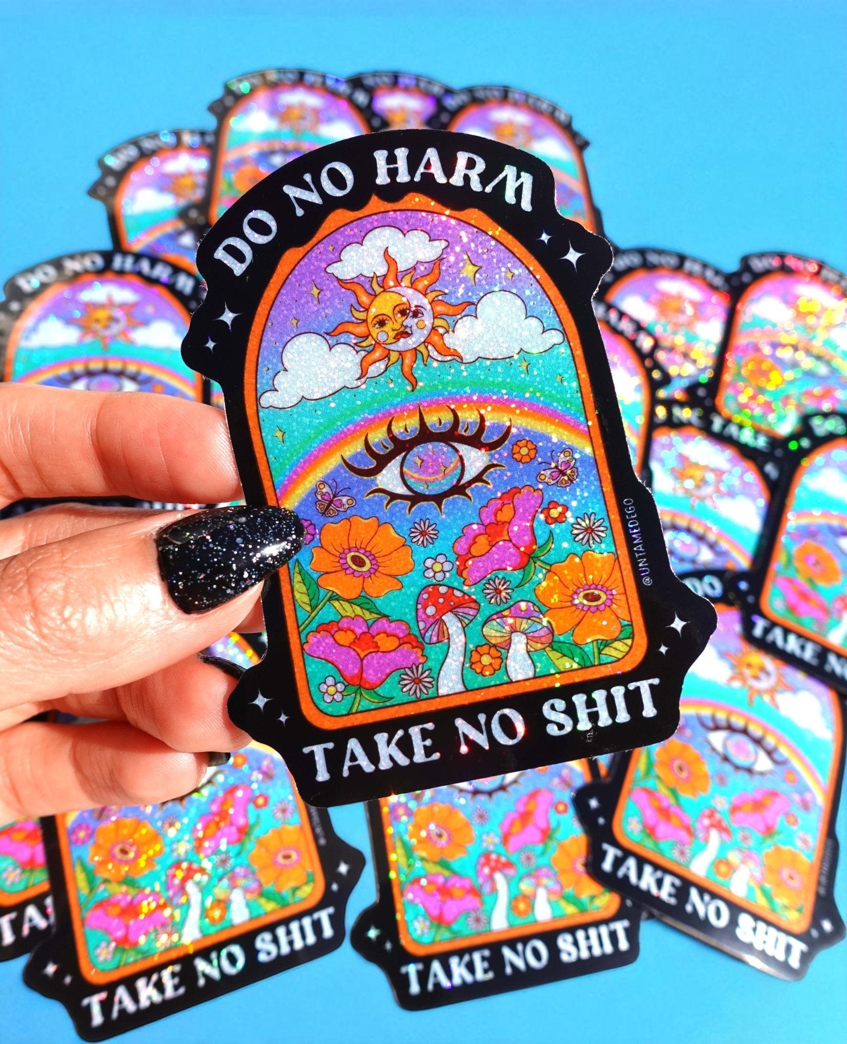 Do No Harm Take No Shit Vinyl Glitter Vinyl Sticker - UntamedEgo LLC.