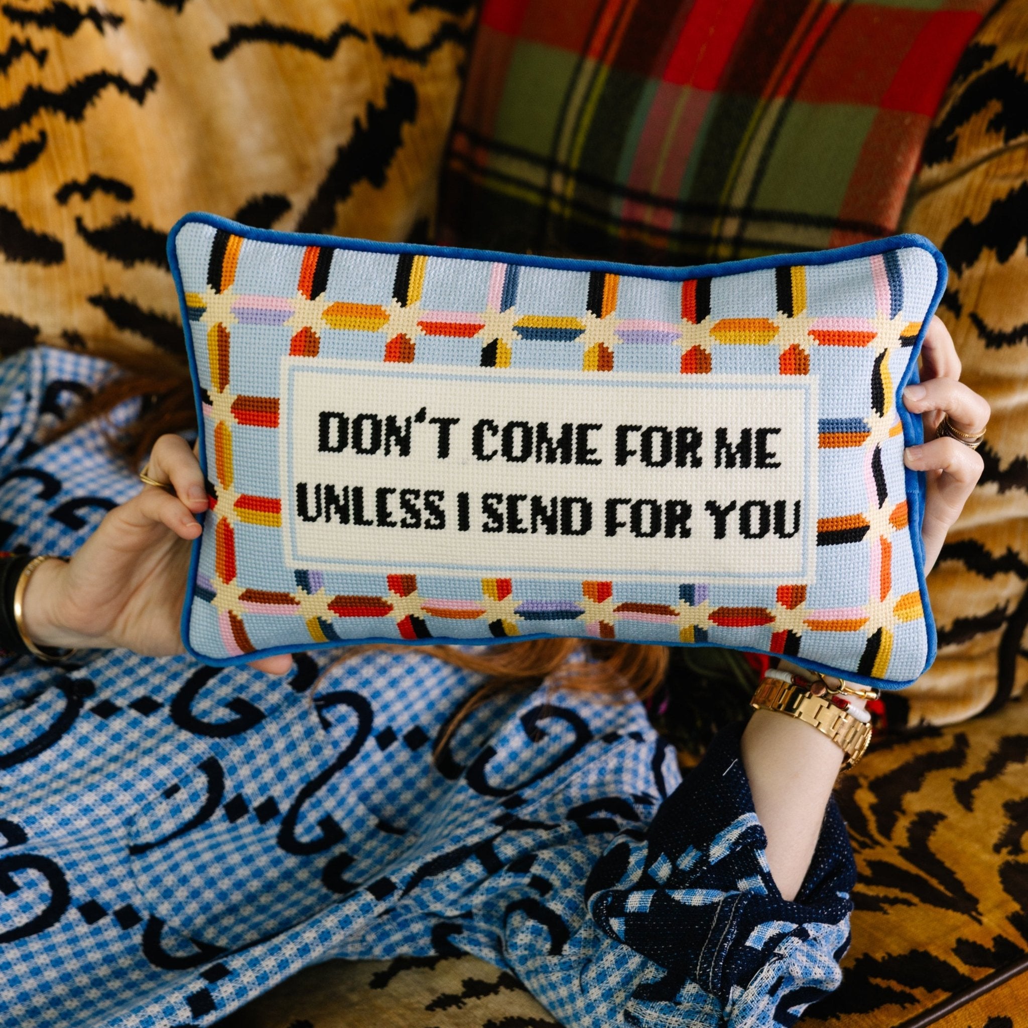 Don't Come For Me Needlepoint Pillow - UntamedEgo LLC.