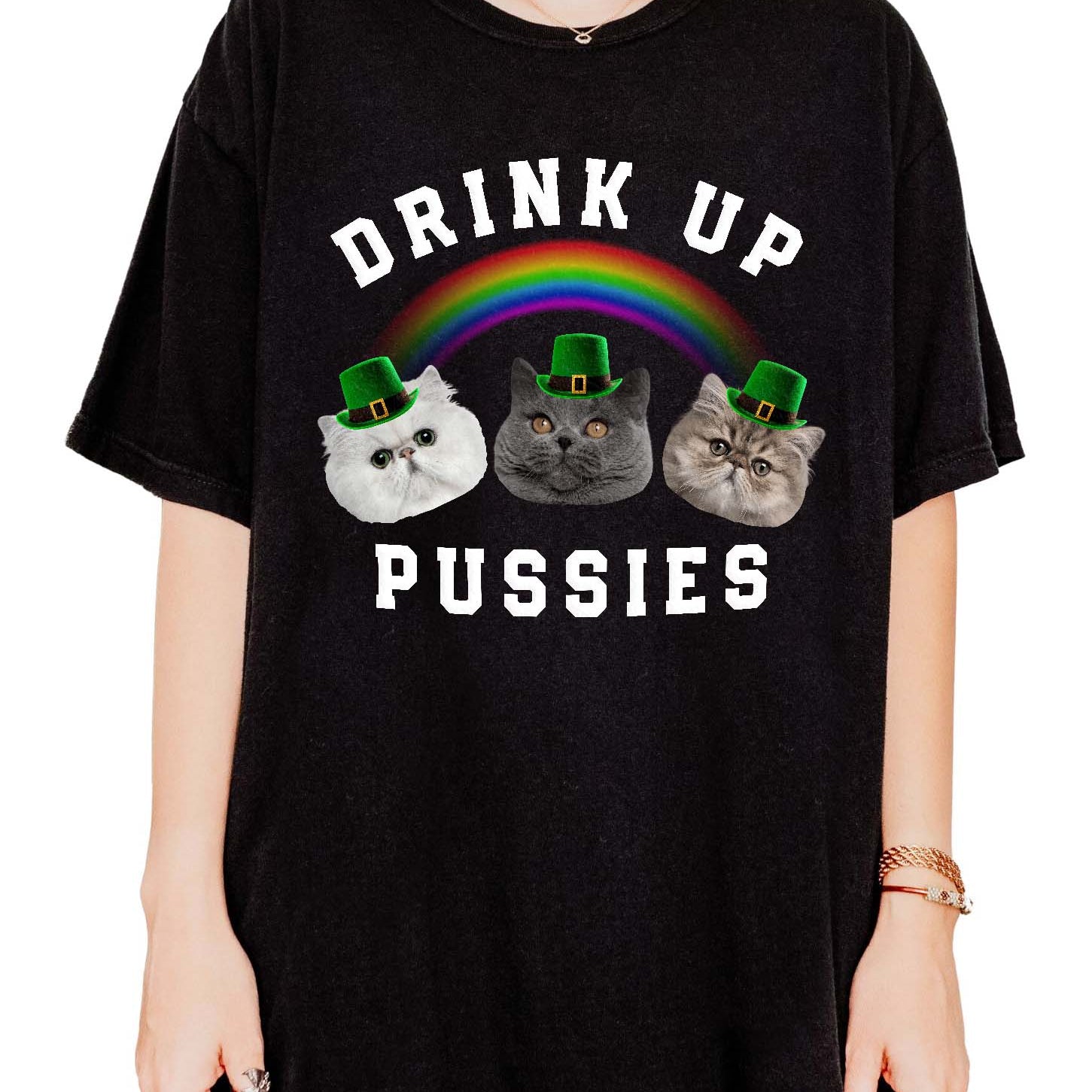 Drink Up Pussies Saint Patrick's Day Unisex Tee
