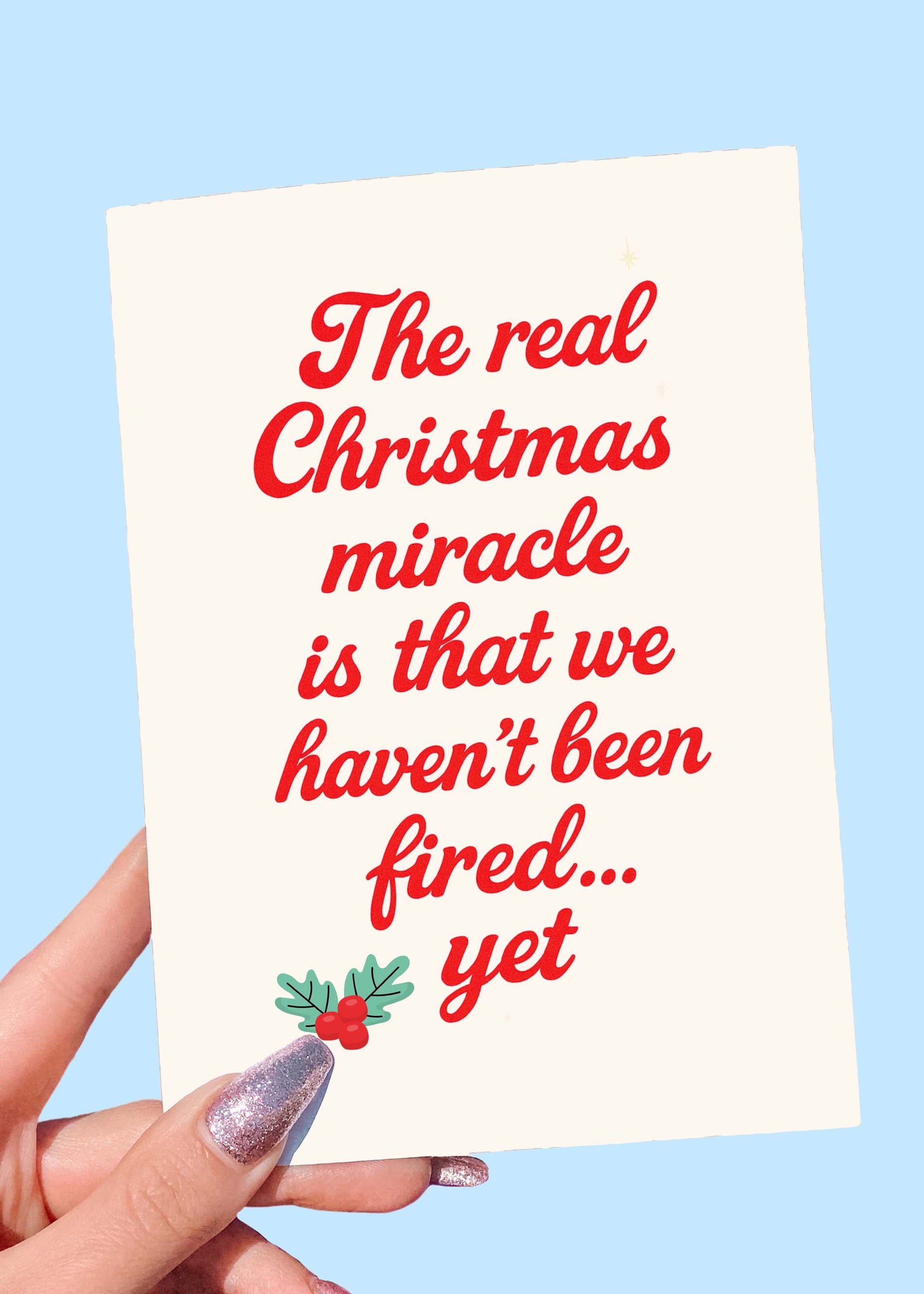 The Real Christmas Miracle Card | Funny Coworker Holiday Card – UntamedEgo  LLC., image size:1920x2688
