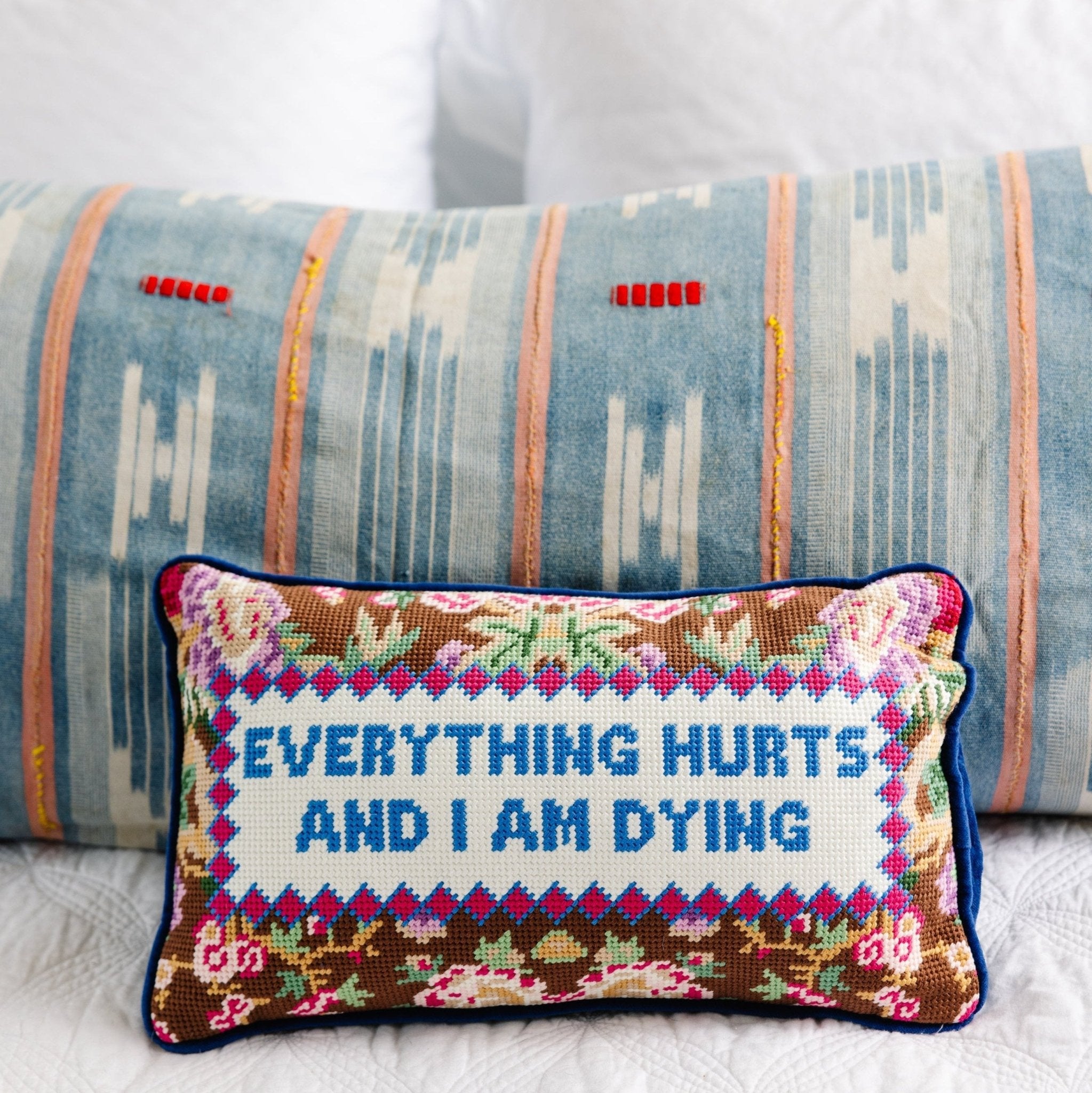 Everything Hurts Needlepoint Pillow - UntamedEgo LLC.