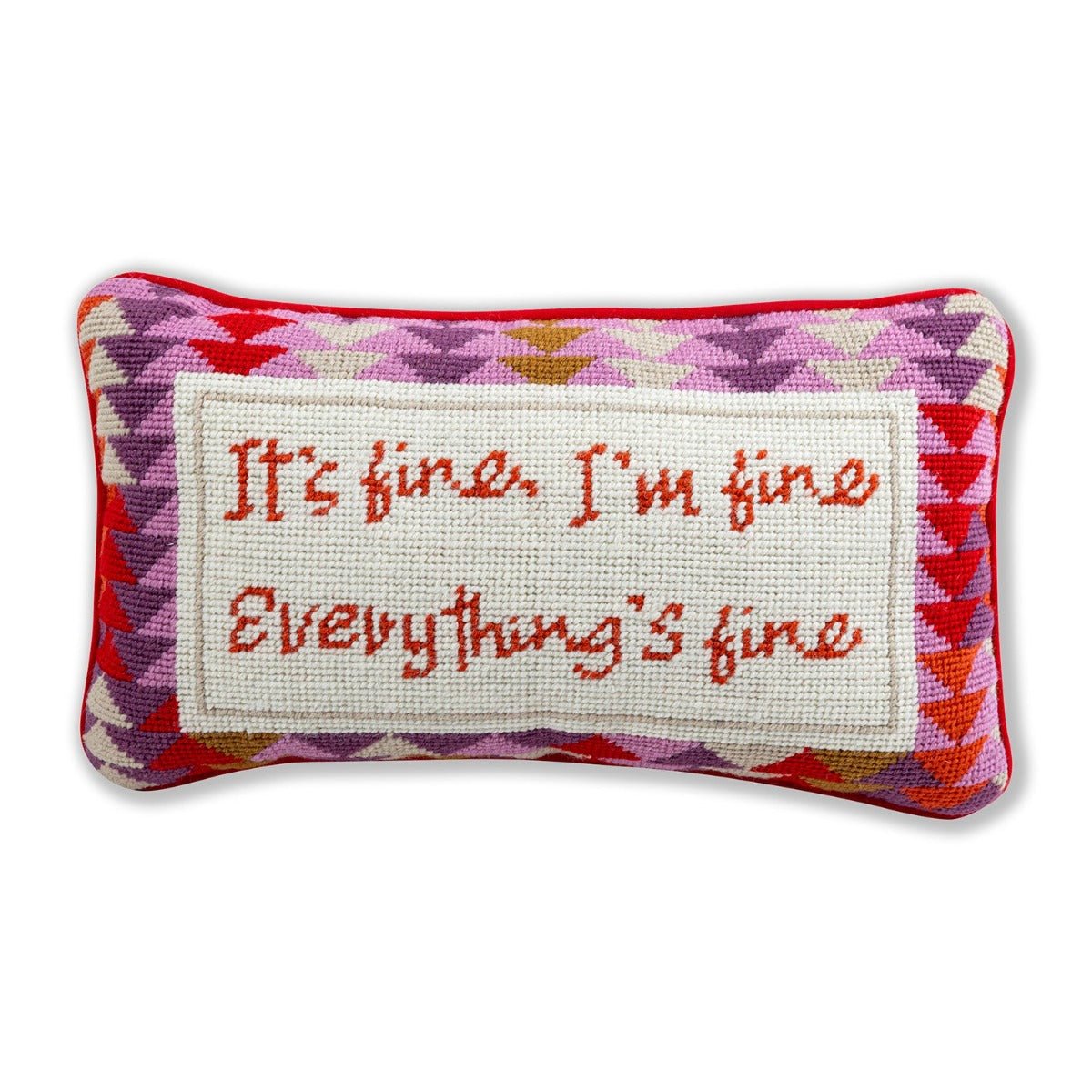 Everything's Fine Needlepoint Pillow - UntamedEgo LLC.