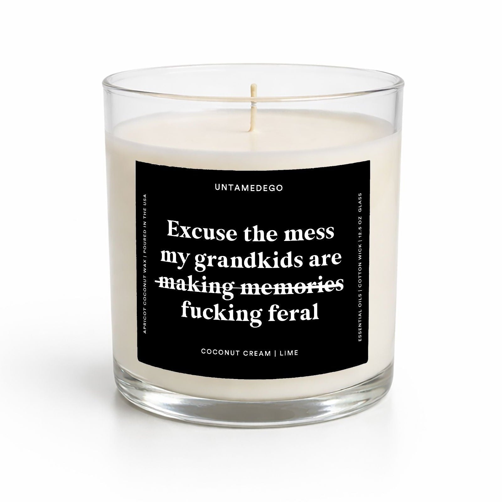 Excuse The Mess My Grandkids Glass Candle - UntamedEgo LLC.