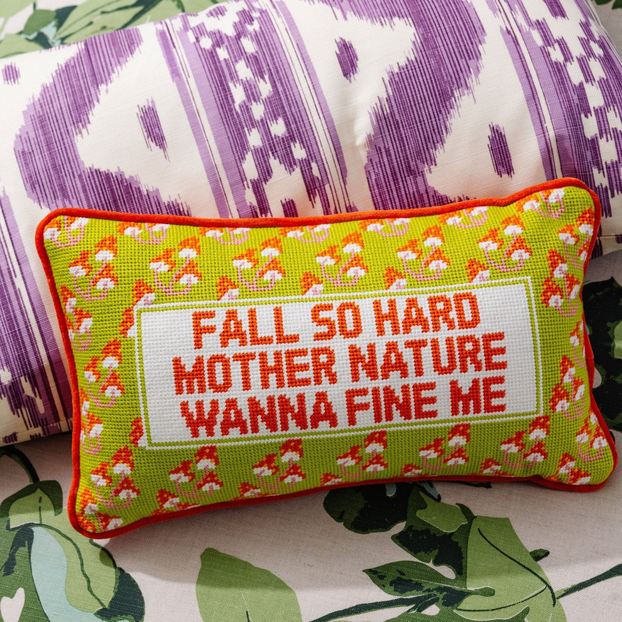 Fall So Hard Needlepoint Pillow - UntamedEgo LLC.
