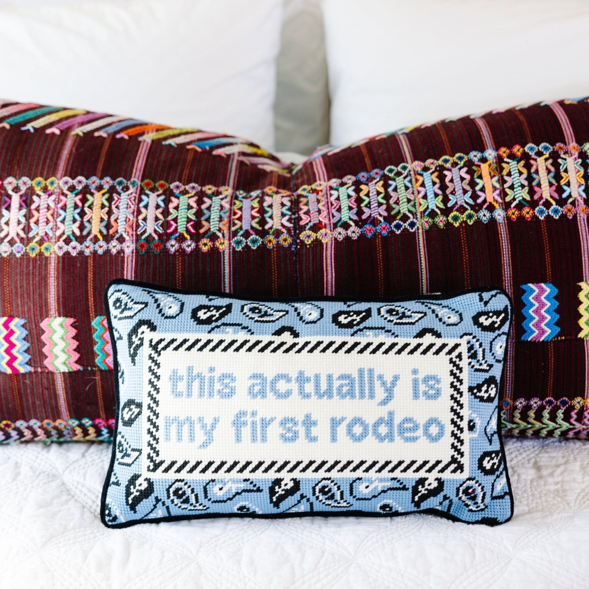 First Rodeo Needlepoint Pillow - UntamedEgo LLC.