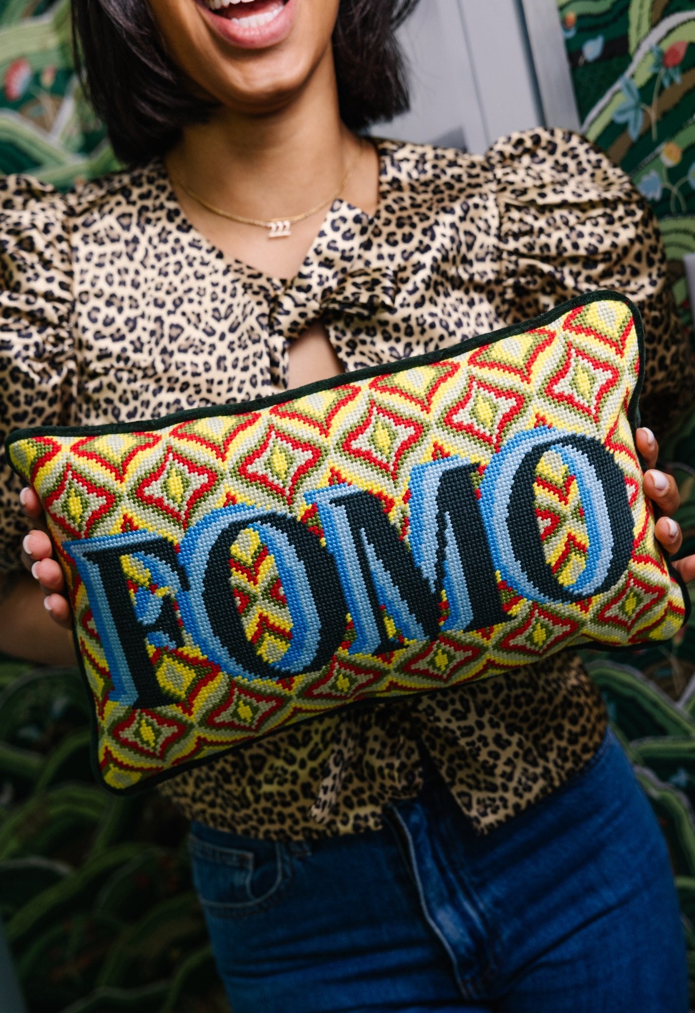 FOMO Needlepoint Pillow - UntamedEgo LLC.