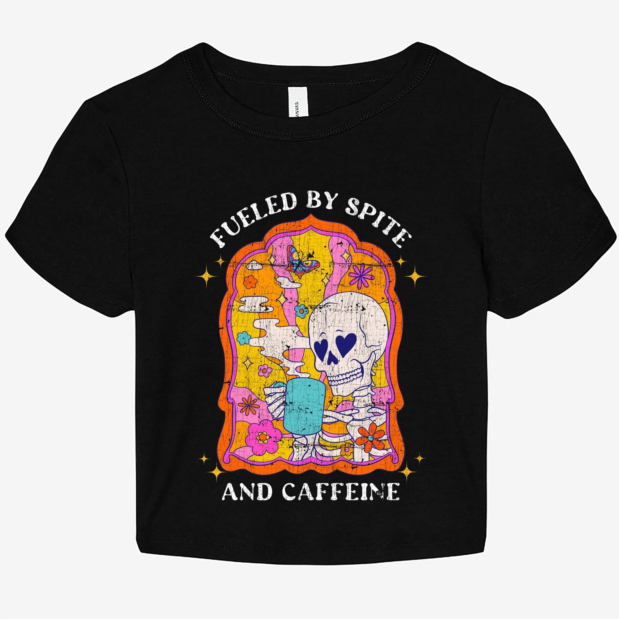Fueled By Spite And Caffeine Graphic Baby Tee - UntamedEgo LLC.
