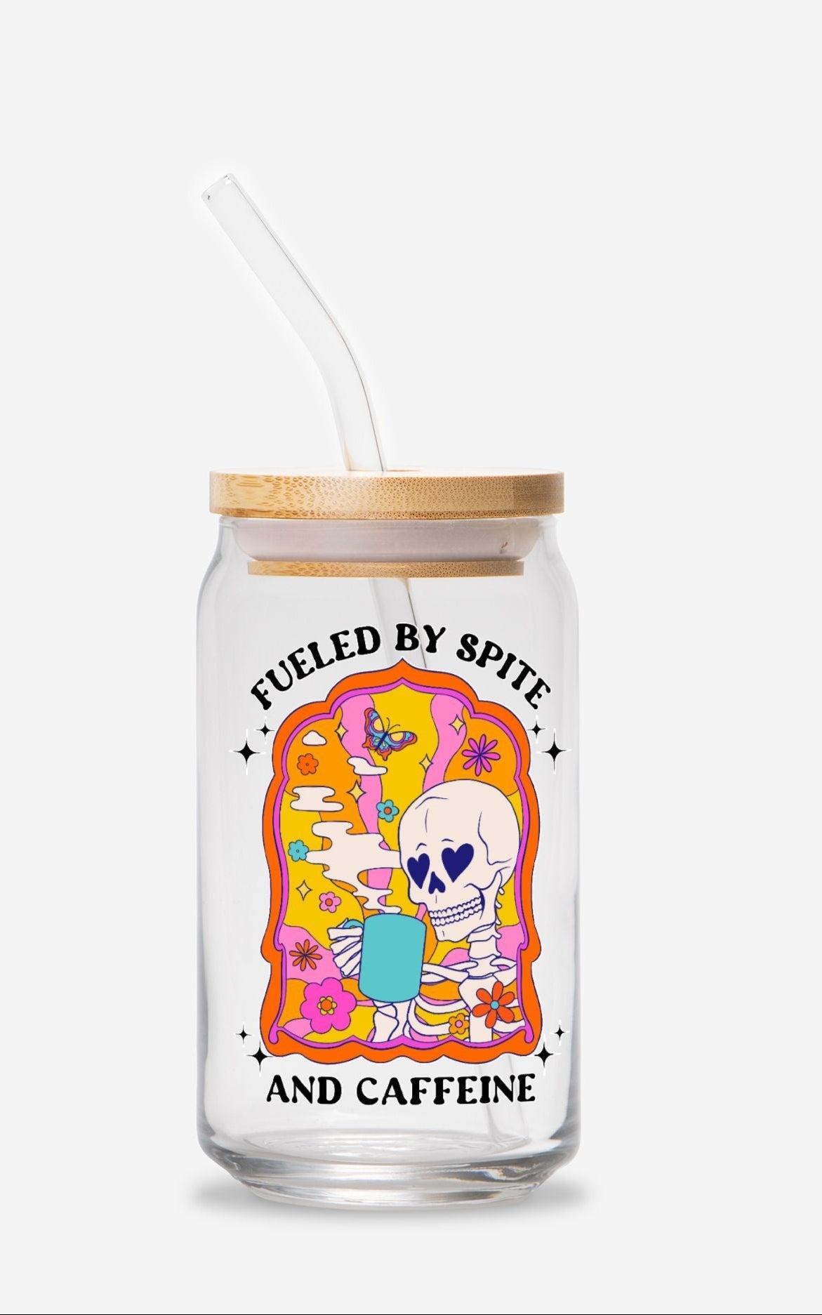 Fueled By Spite Glass Can Tumbler - UntamedEgo LLC.