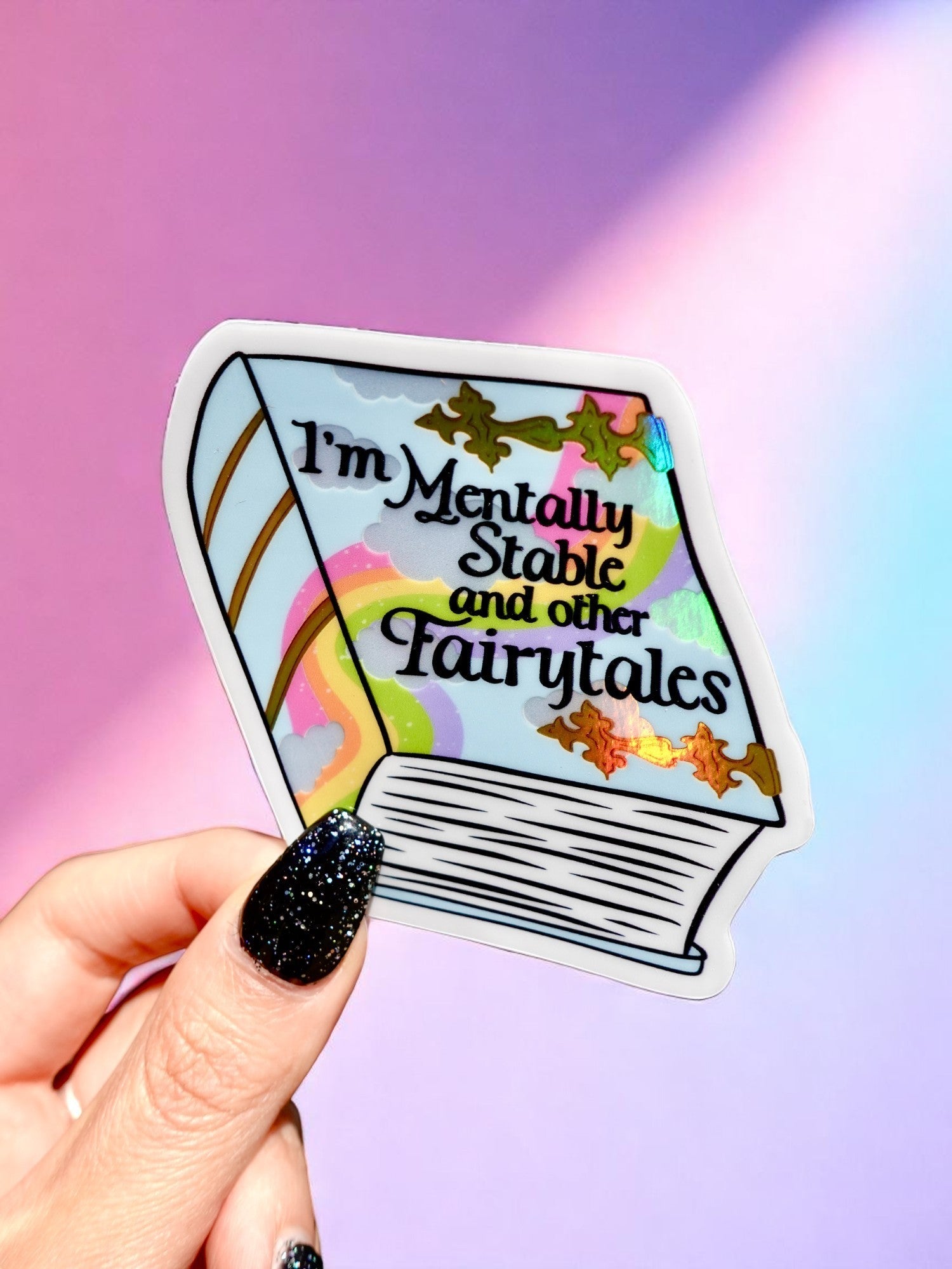 Funny Mental Health Sticker Pack – Holographic Waterproof Vinyl Decals – Discounted Bundle of Anxiety, Therapy & Trauma Humor - UntamedEgo LLC.