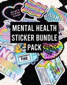 Funny Mental Health Sticker Pack – Holographic Waterproof Vinyl Decals – Discounted Bundle of Anxiety, Therapy & Trauma Humor - UntamedEgo LLC.