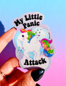 Funny Vinyl Sticker – My Little Panic Attack – Holographic Unicorn Waterproof Decal Sticker - UntamedEgo LLC.