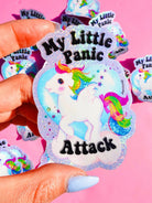 Funny Vinyl Sticker – My Little Panic Attack – Holographic Unicorn Waterproof Decal Sticker - UntamedEgo LLC.