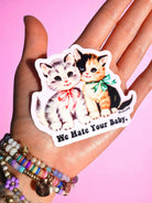 Funny Vinyl Sticker – We Hate Your Baby Cats Waterproof Dark Humor Sticker - UntamedEgo LLC.