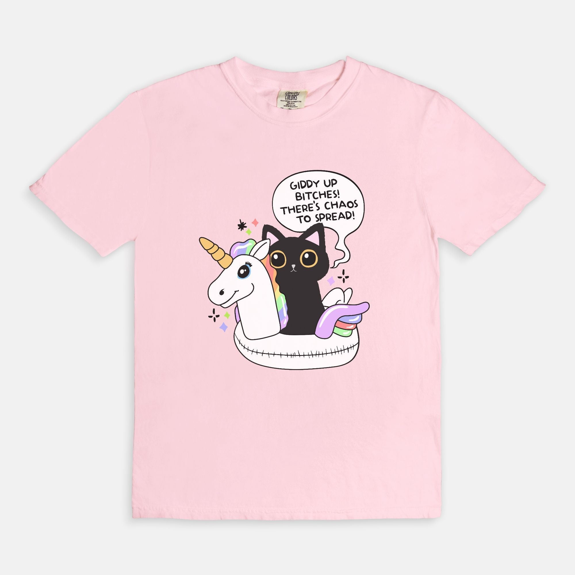 Giddy Up Bitches There's Chaos to Spread Cat Unisex Tee - UntamedEgo LLC.