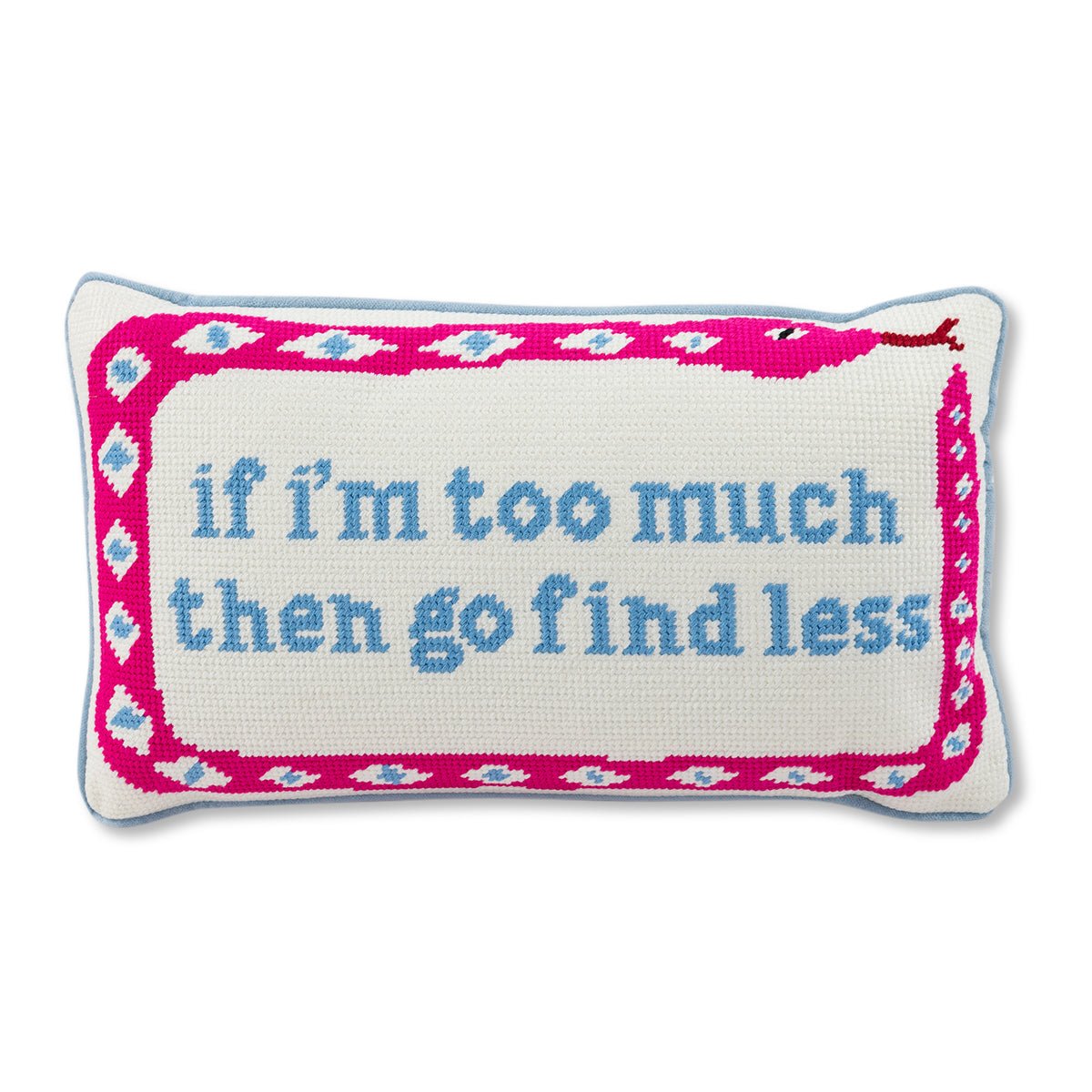 Go Find Less Needlepoint Pillow - UntamedEgo LLC.