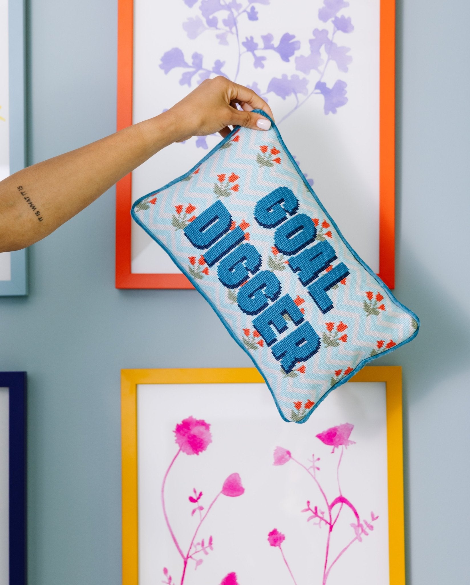 Goal Digger Needlepoint Pillow - UntamedEgo LLC.