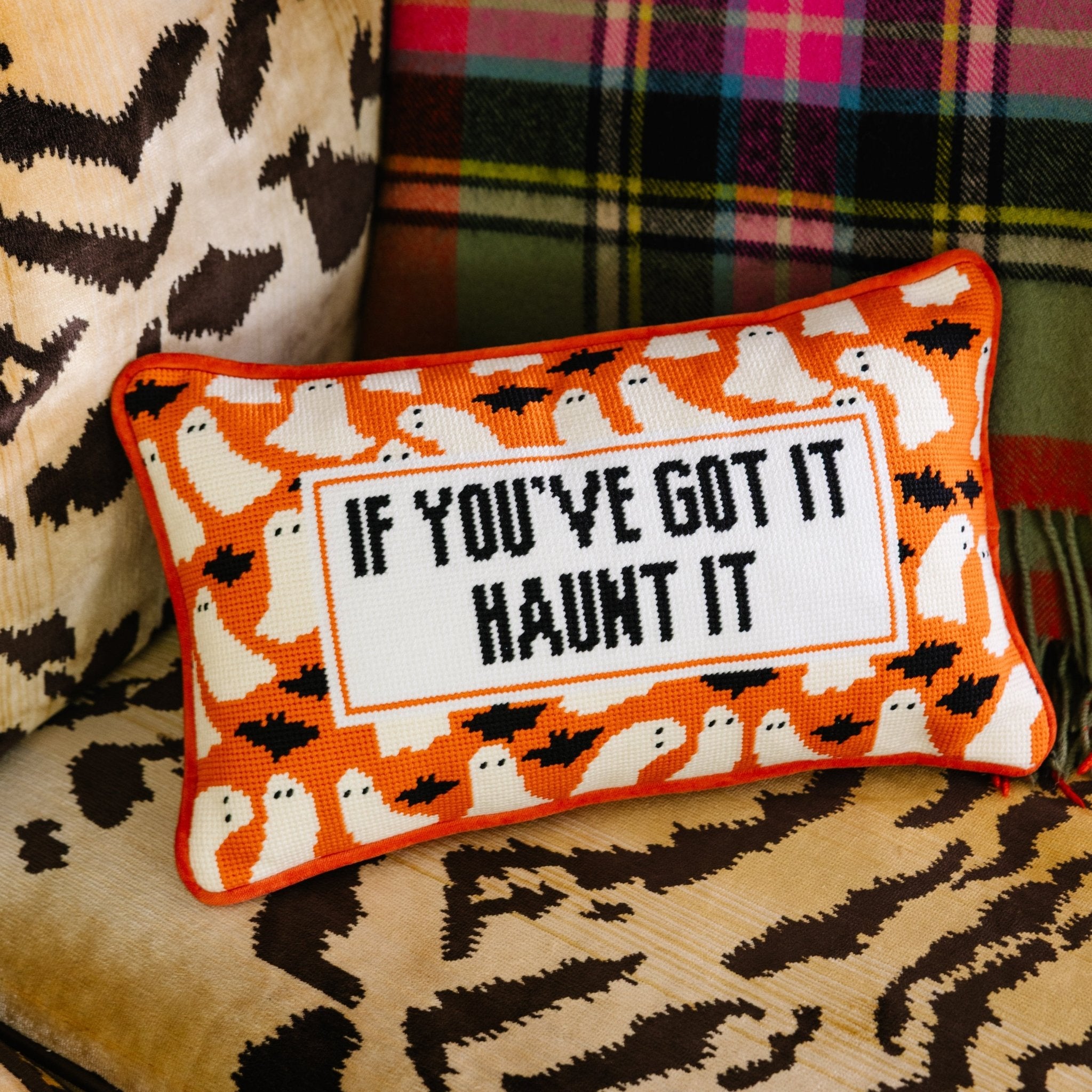Haunt It Needlepoint Pillow - UntamedEgo LLC.