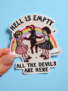 Hell Is Empty All the Devils Are Here Sticker – Retro Occult Rainbow Holographic Vinyl Sticker - UntamedEgo LLC.
