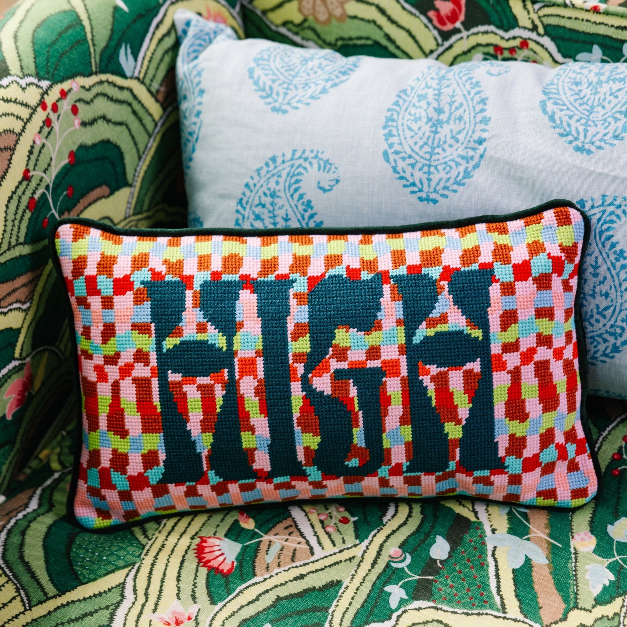 High Needlepoint Pillow - UntamedEgo LLC.