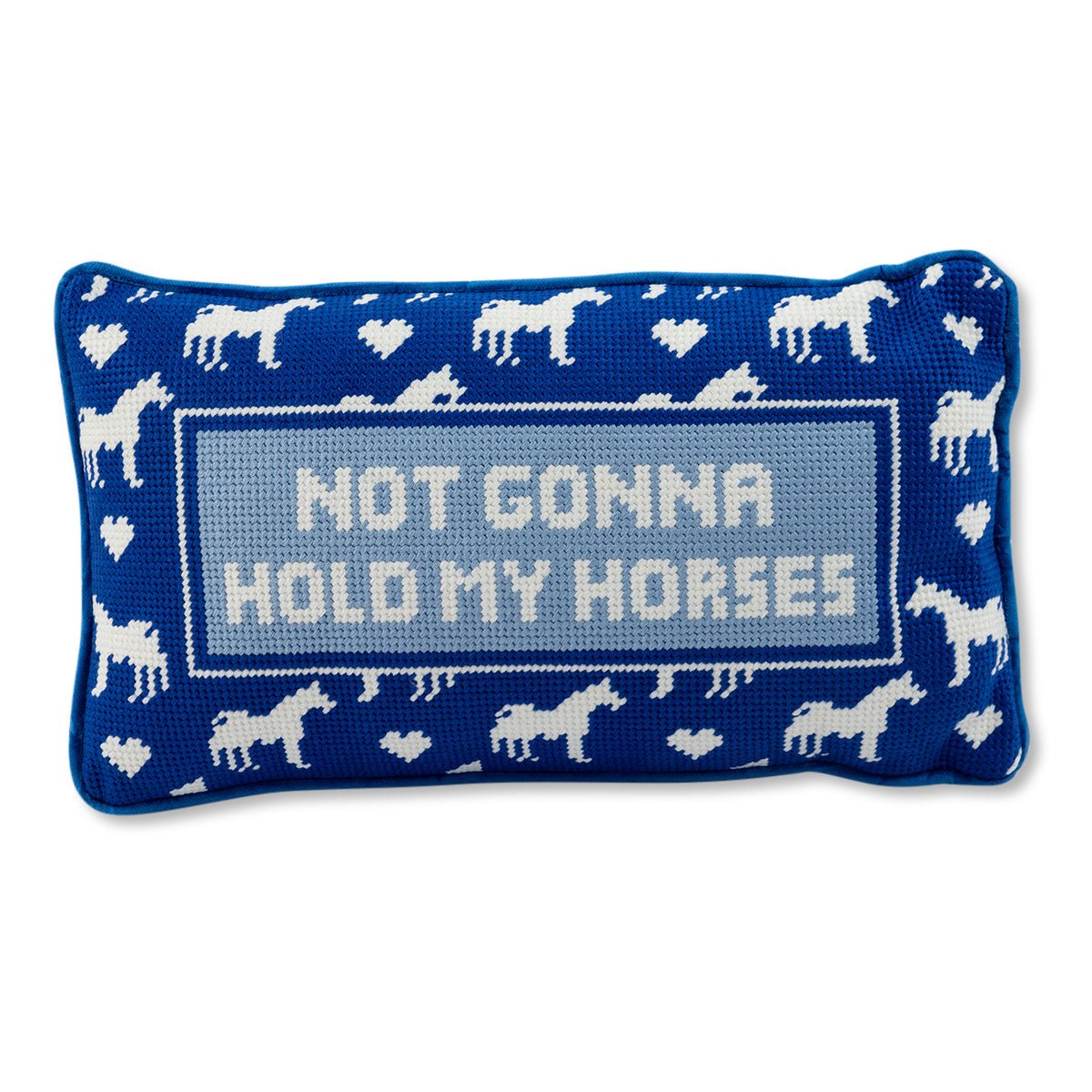 Hold My Horses Needlepoint Pillow - UntamedEgo LLC.