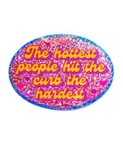 Holographic Glitter Oval Sticker – Hit the Curb Hardest Sticker - UntamedEgo LLC.