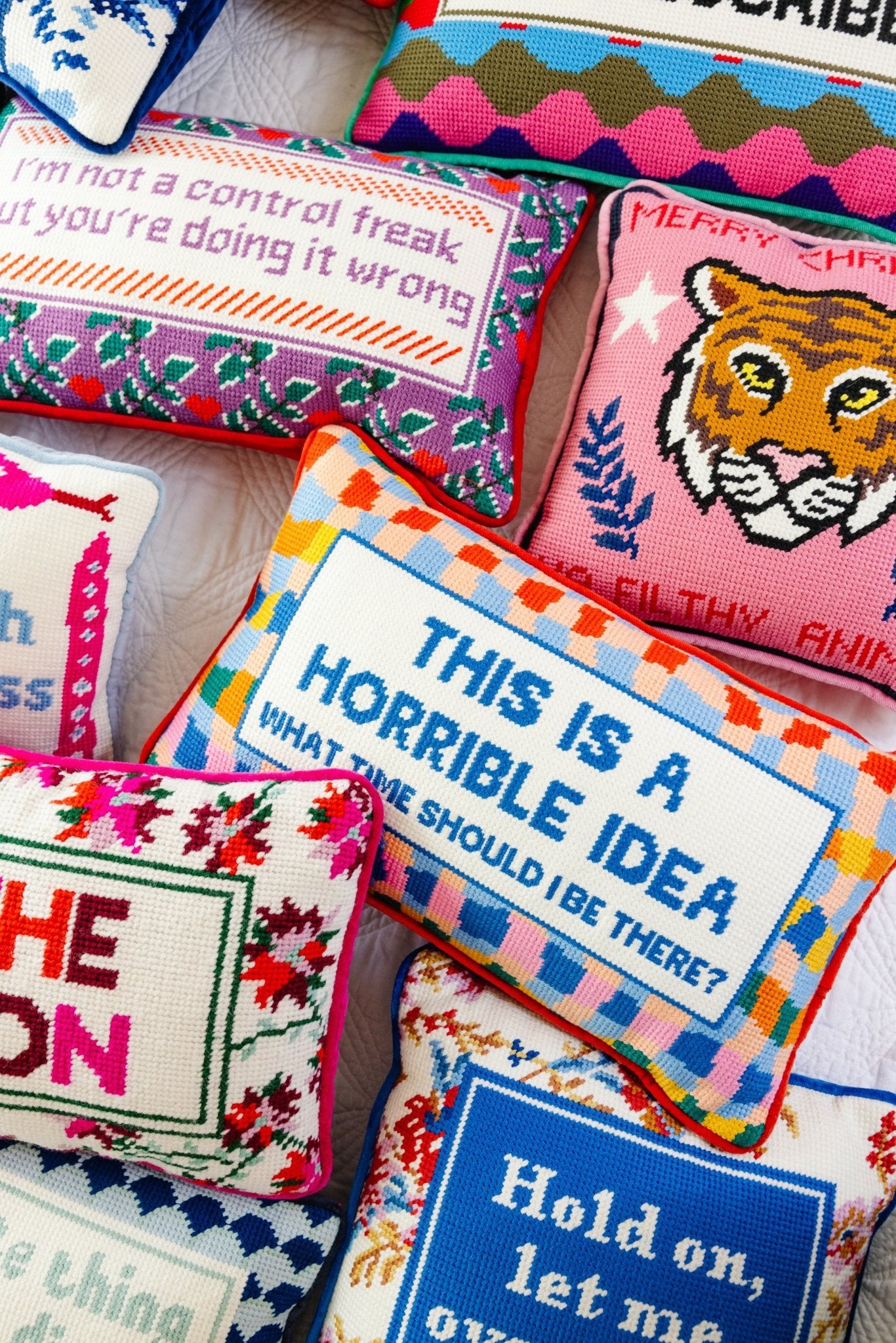 Horrible Idea Needlepoint Pillow - UntamedEgo LLC.