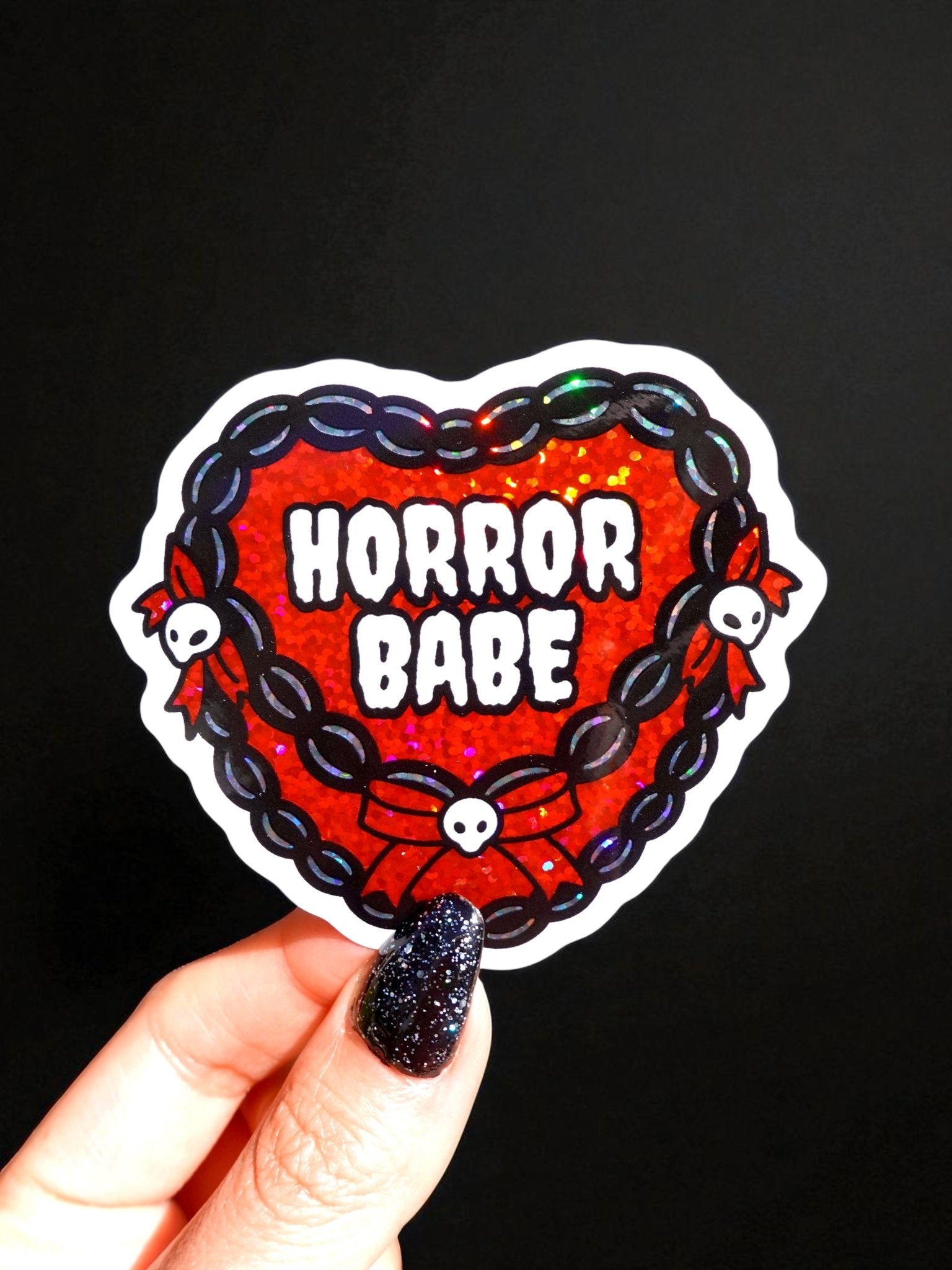 Horror Babe Glitter Vinyl Halloween Vinyl Sticker - UntamedEgo LLC.