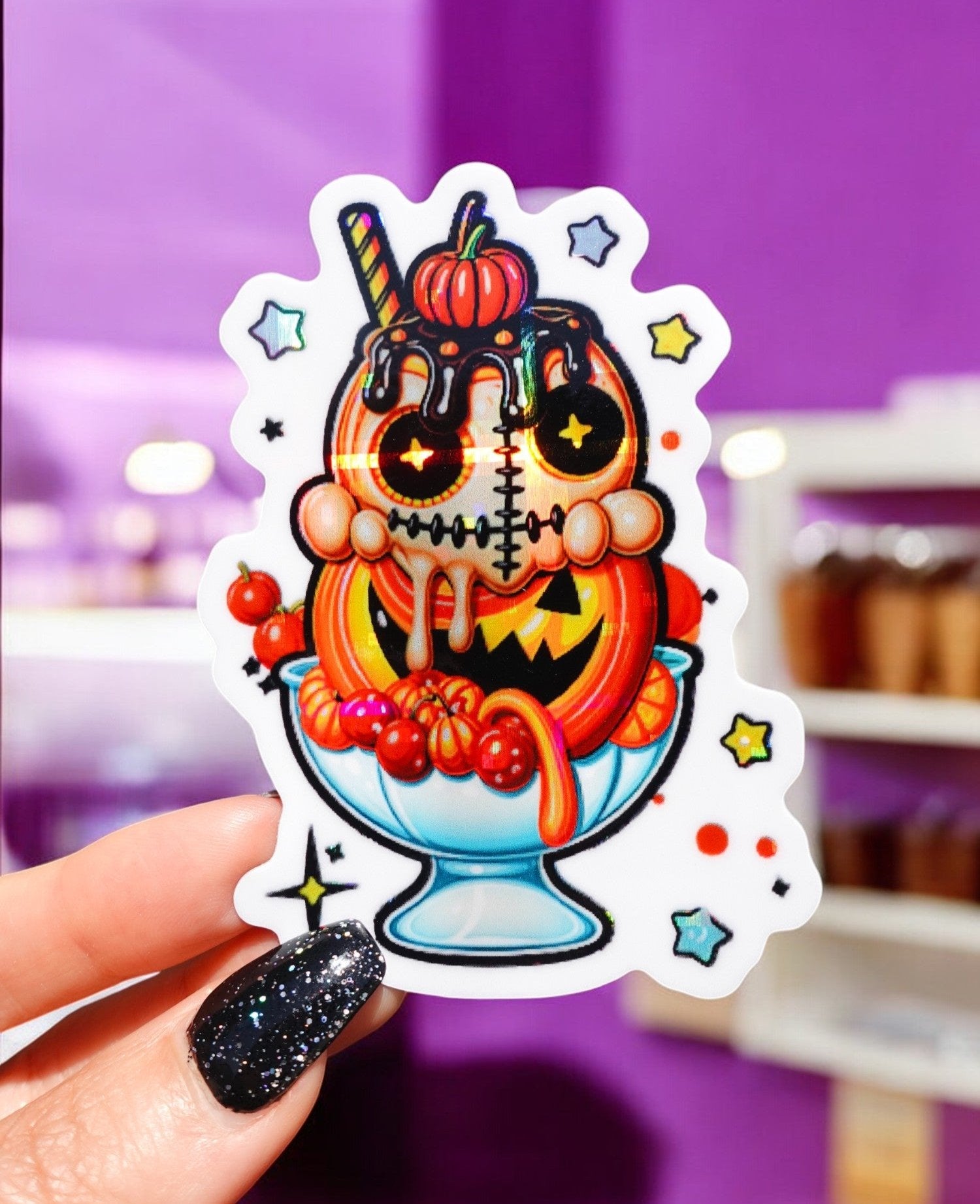 Horror Sundae Halloween Sticker - UntamedEgo LLC.