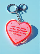 Hot & Smart Heart Keychain | Holographic Glitter Acrylic Keychain - UntamedEgo LLC.