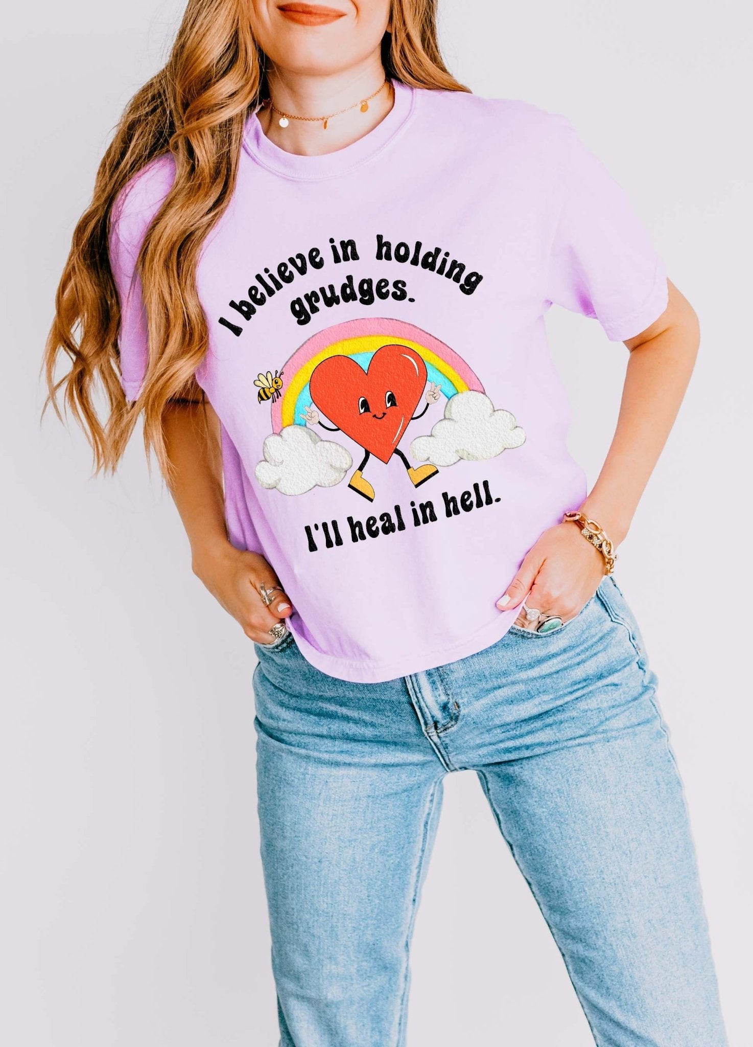 I Believe In Holding Grudges I'll Heal In Hell Women's Boxy Cropped Tee - UntamedEgo LLC.