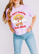 I Don't Fucking Care Bitch Lolly The Bear Cropped Boxy Tee - UntamedEgo LLC.