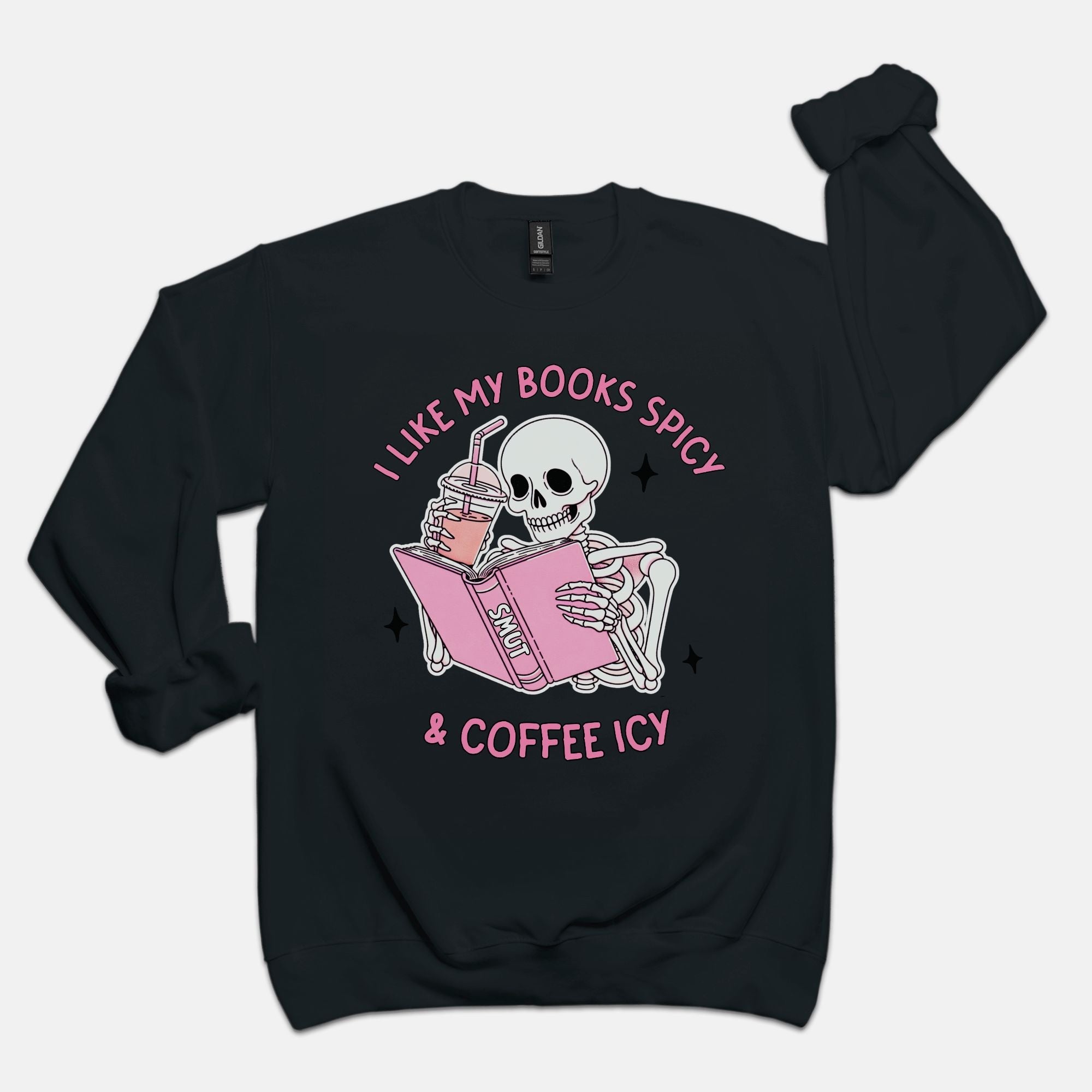 I Like My Books Spicy And Coffee Icy Crew Sweatshirt - UntamedEgo LLC.